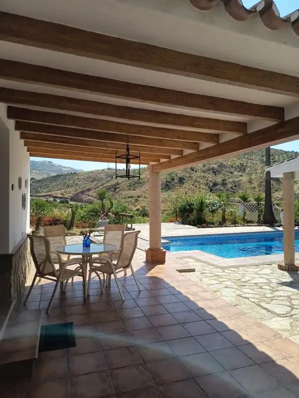 Terrasse von Country house zur Miete in Valle de Abdalajís mit Klimaanlage, Heizung und Privatgarten