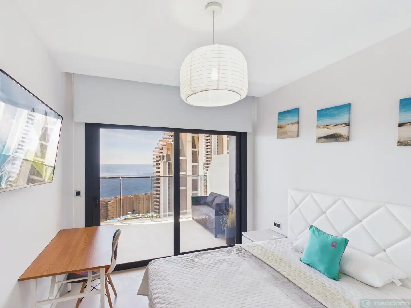 Schlafzimmer von Wohnung zur Miete in Benidorm mit Klimaanlage, Heizung und Terrasse
