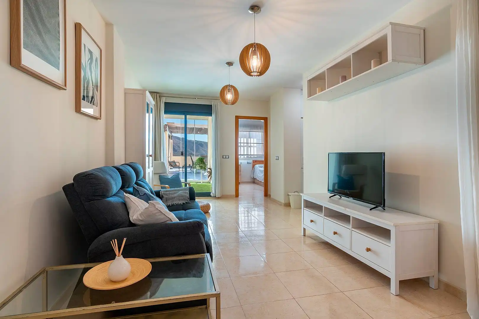Living room of Flat for sale in Vícar  with Air Conditioner, Heating and Private garden