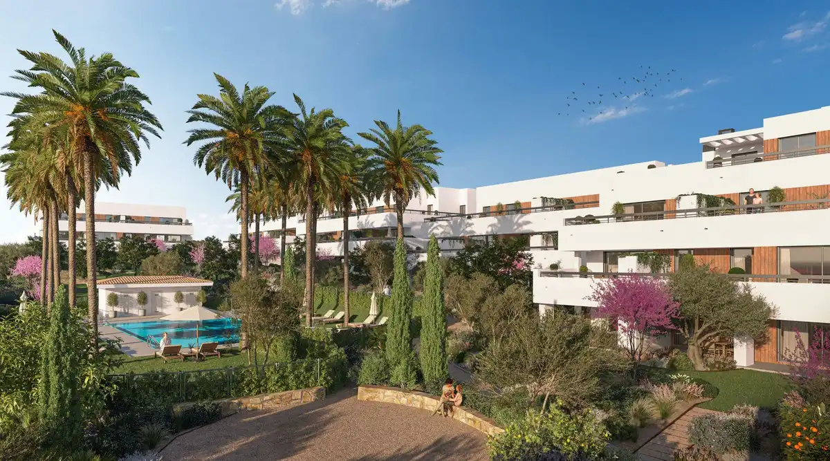 Jardí de Apartament en venda en Estepona amb Aire condicionat, Traster i Piscina comunitària