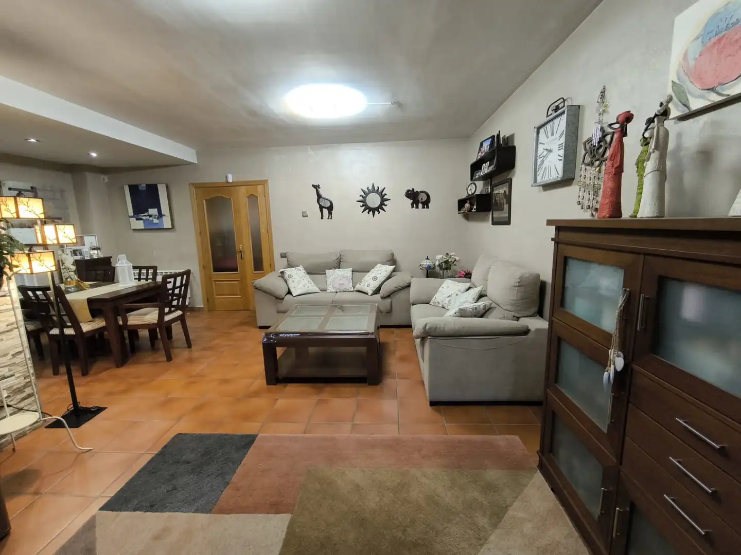 Sala d'estar de Casa adosada en venda en Galapagar amb Calefacció, Jardí privat i Terrassa