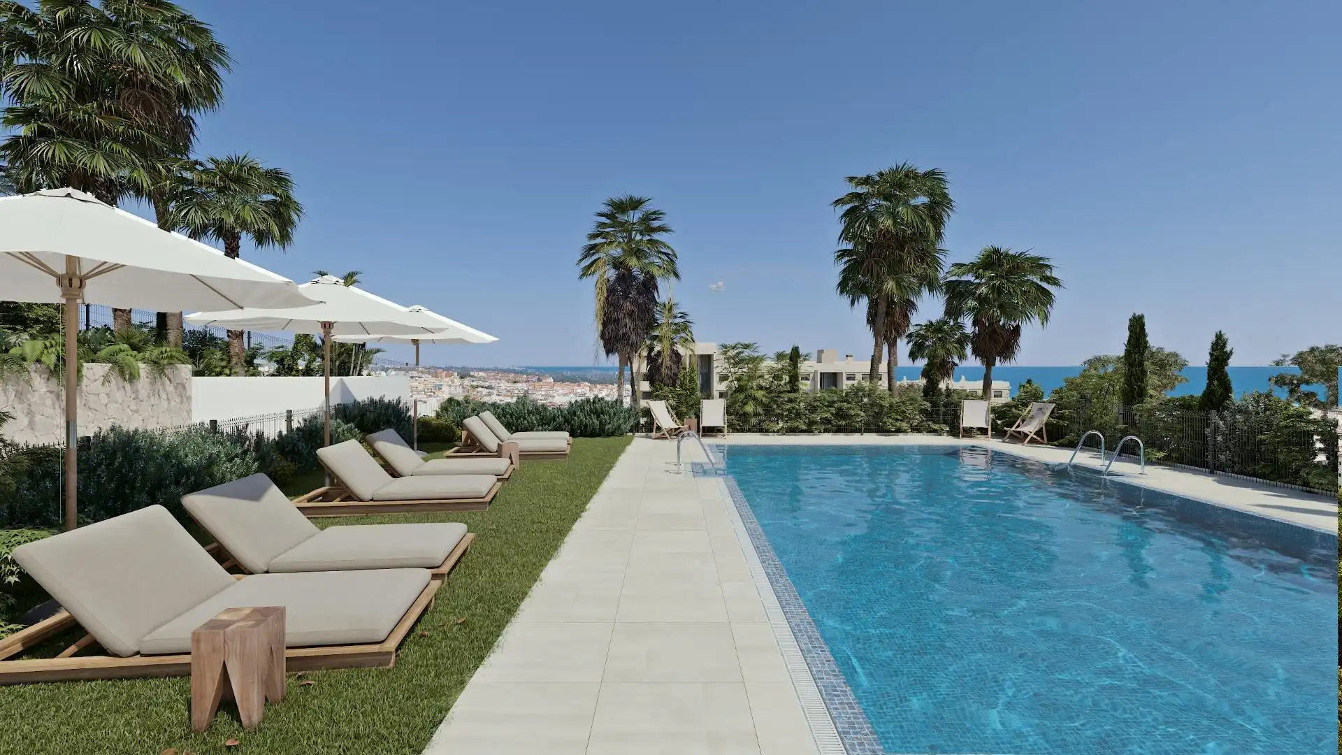 Piscina de Apartamento en venta en Estepona con Aire acondicionado, Jardín privado y Terraza