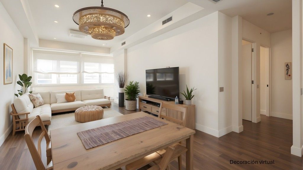 Sala d'estar de Apartament en venda en  Barcelona Capital amb Aire condicionat, Terrassa i Moblat