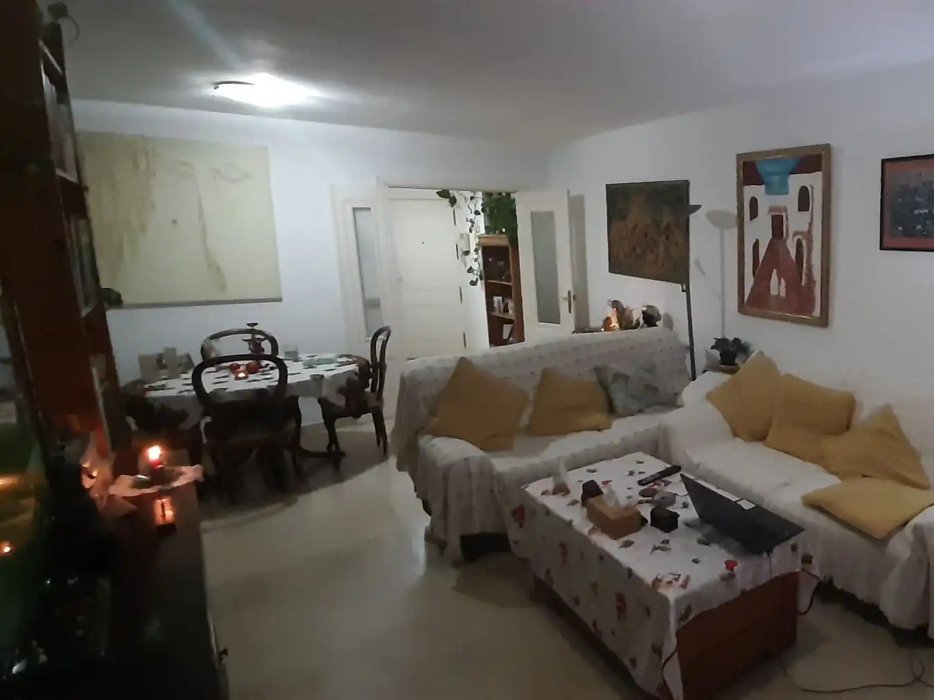 Living room of Flat for share in Marbella  with Terrace, Swimming Pool and Furnished