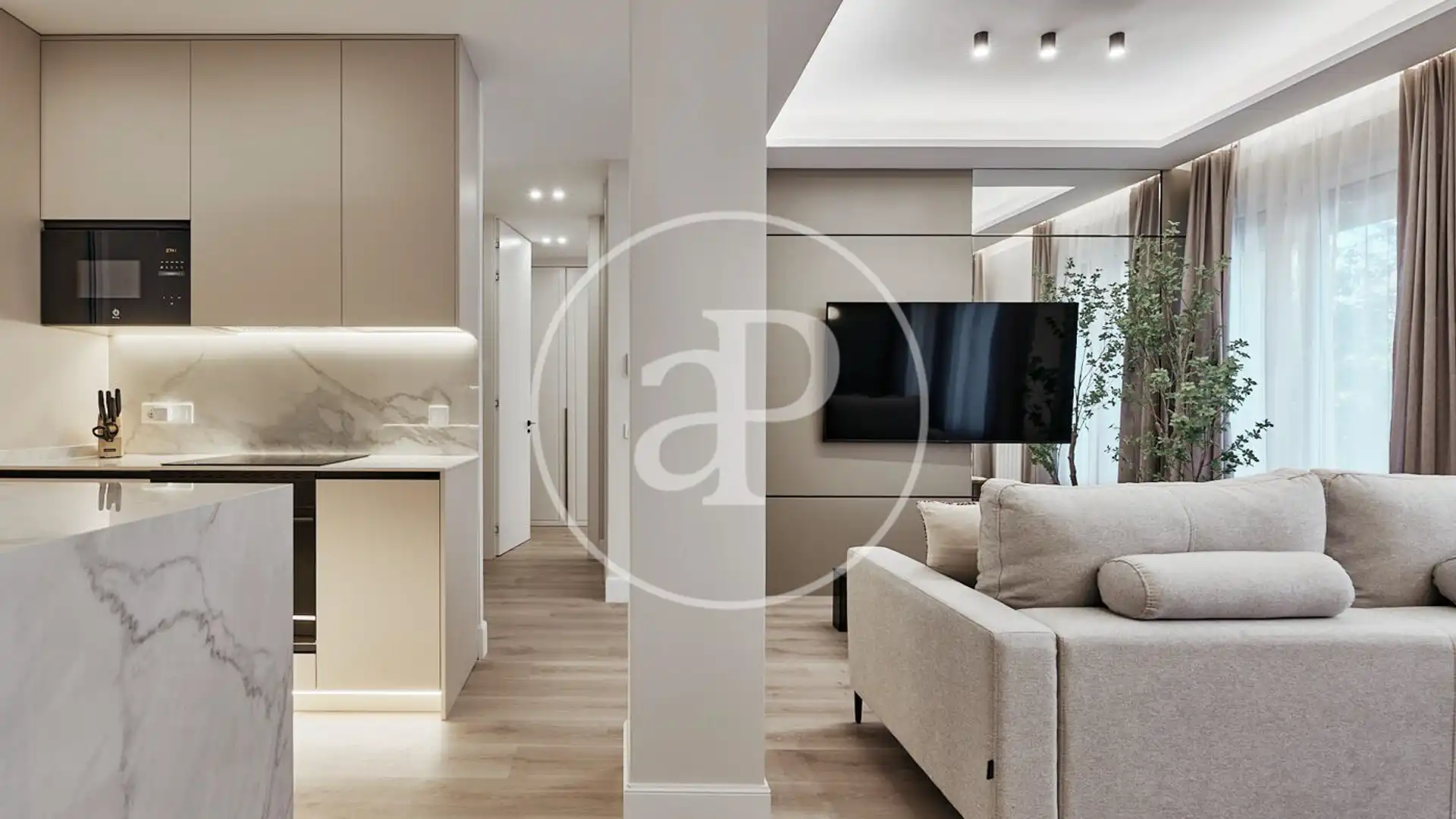 Sala d'estar de Pis en venda en  Madrid Capital amb Aire condicionat, Calefacció i Moblat