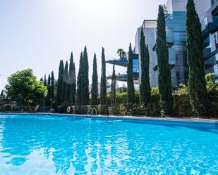 Swimming pool of Apartment for sale in  Madrid Capital  with Air Conditioner, Private garden and Terrace