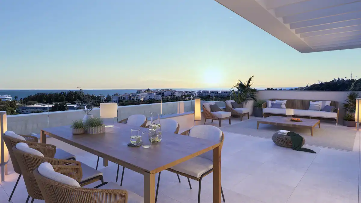 Terrassa de Apartament en venda en Estepona amb Aire condicionat, Jardí privat i Terrassa
