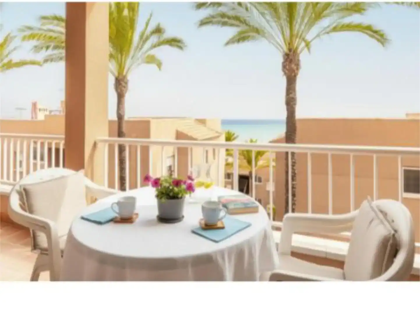 Terrasse von Wohnung zur Miete in Mojácar mit Klimaanlage, Abstellraum und Schwimmbad