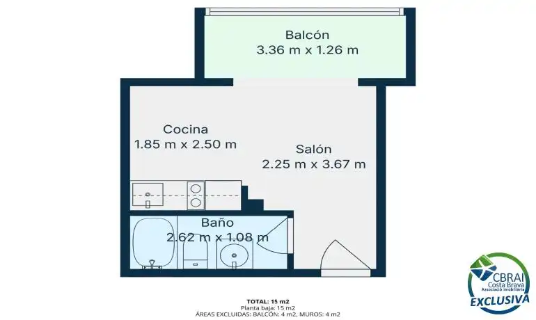 Estudio en venta en Empuriabrava con Aire acondicionado, Calefacción y Terraza