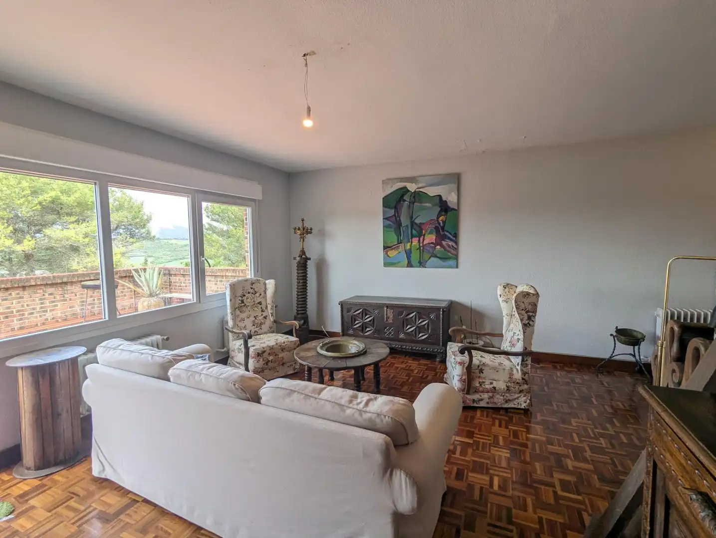 Sala de estar de Piso en venta en Estella / Lizarra con Calefacción, Parquet y Terraza