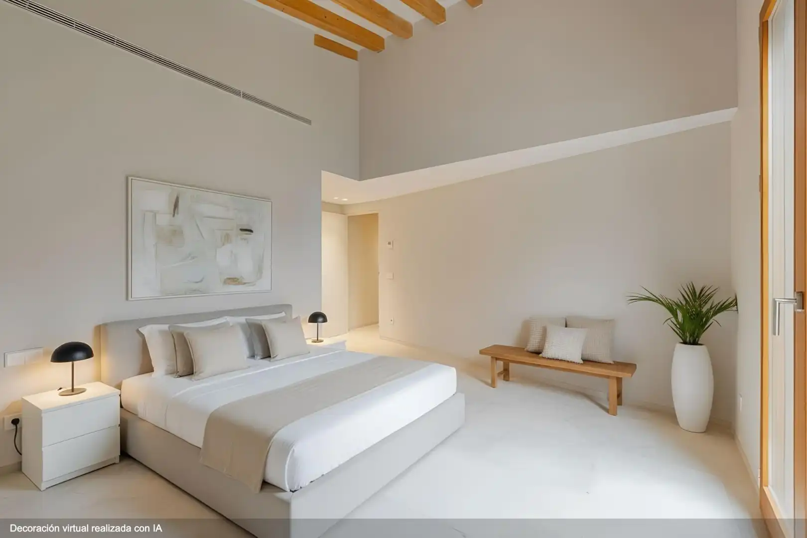 Schlafzimmer von Einfamilien-Reihenhaus zum Verkauf in Mancor de la Vall mit Klimaanlage, Heizung und Terrasse