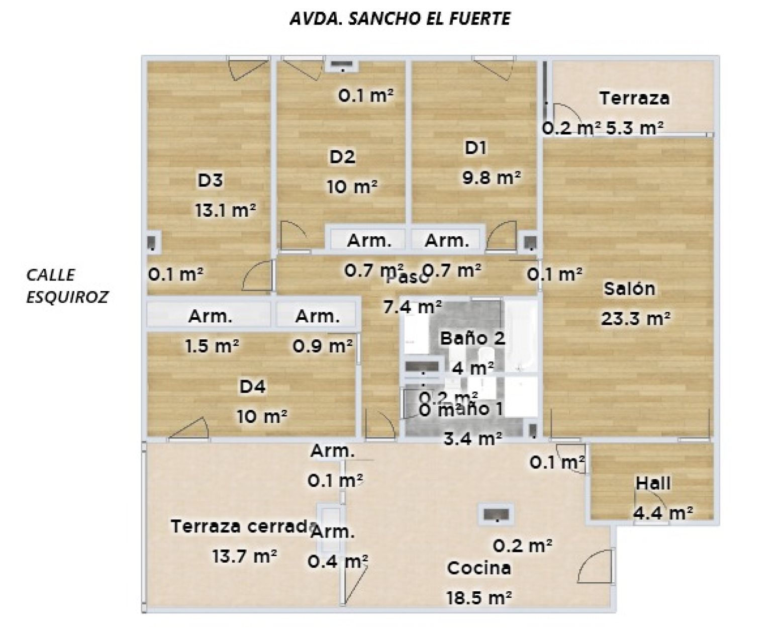 Flat for sale in  Pamplona / Iruña  with Heating, Private garden and Parquet flooring