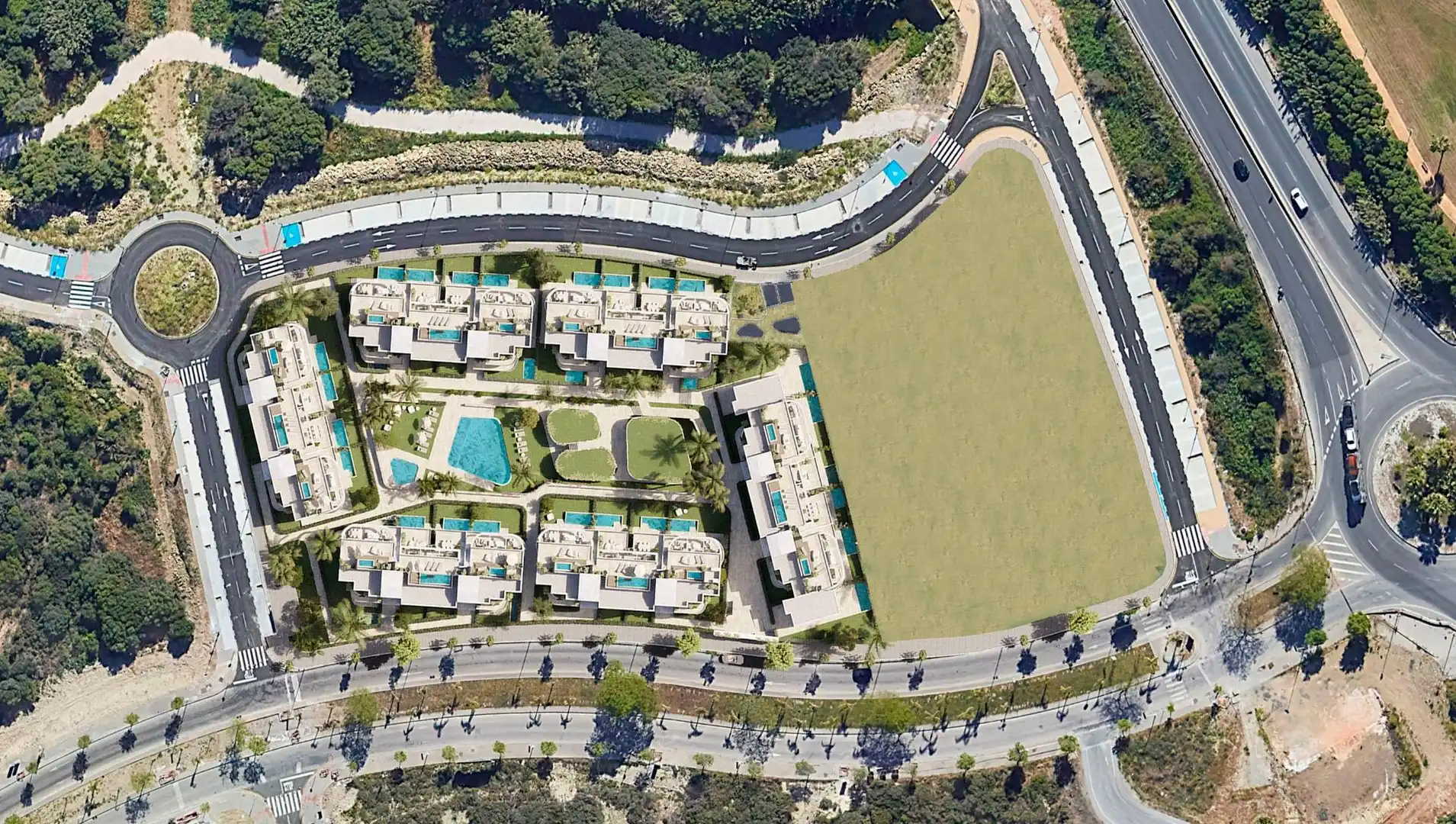Vista exterior de Planta baja en venta en Estepona con Aire acondicionado, Jardín privado y Terraza