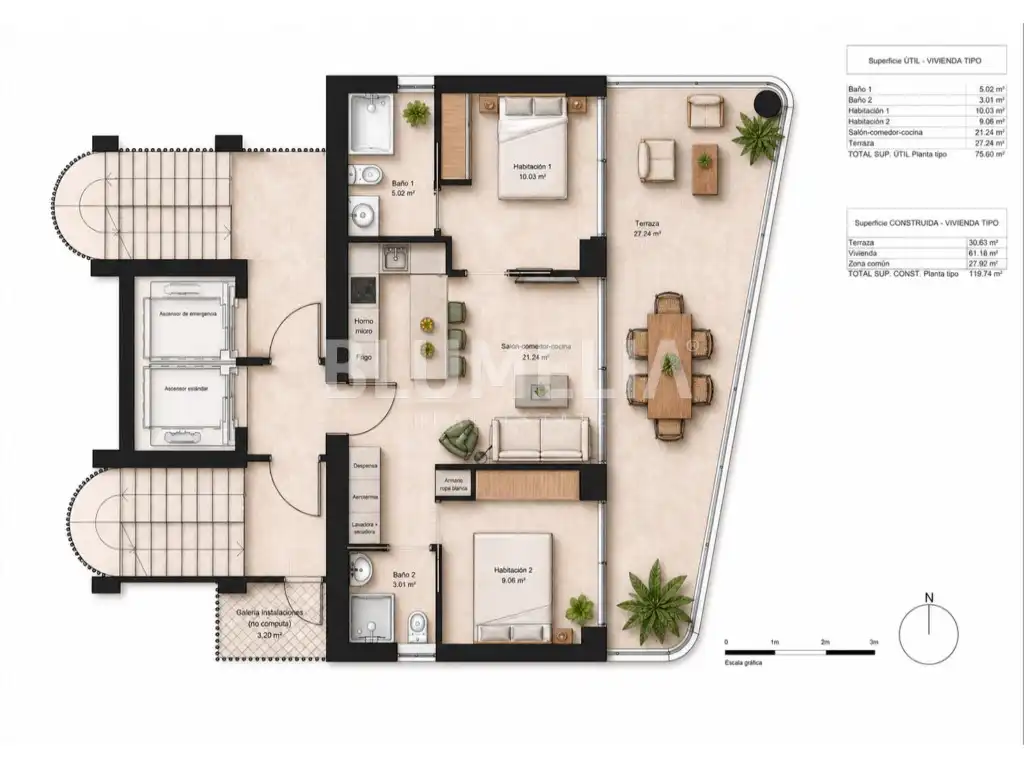 Habitación de Apartamento en venta en Calpe / Calp con Aire acondicionado, Calefacción y Jardín privado