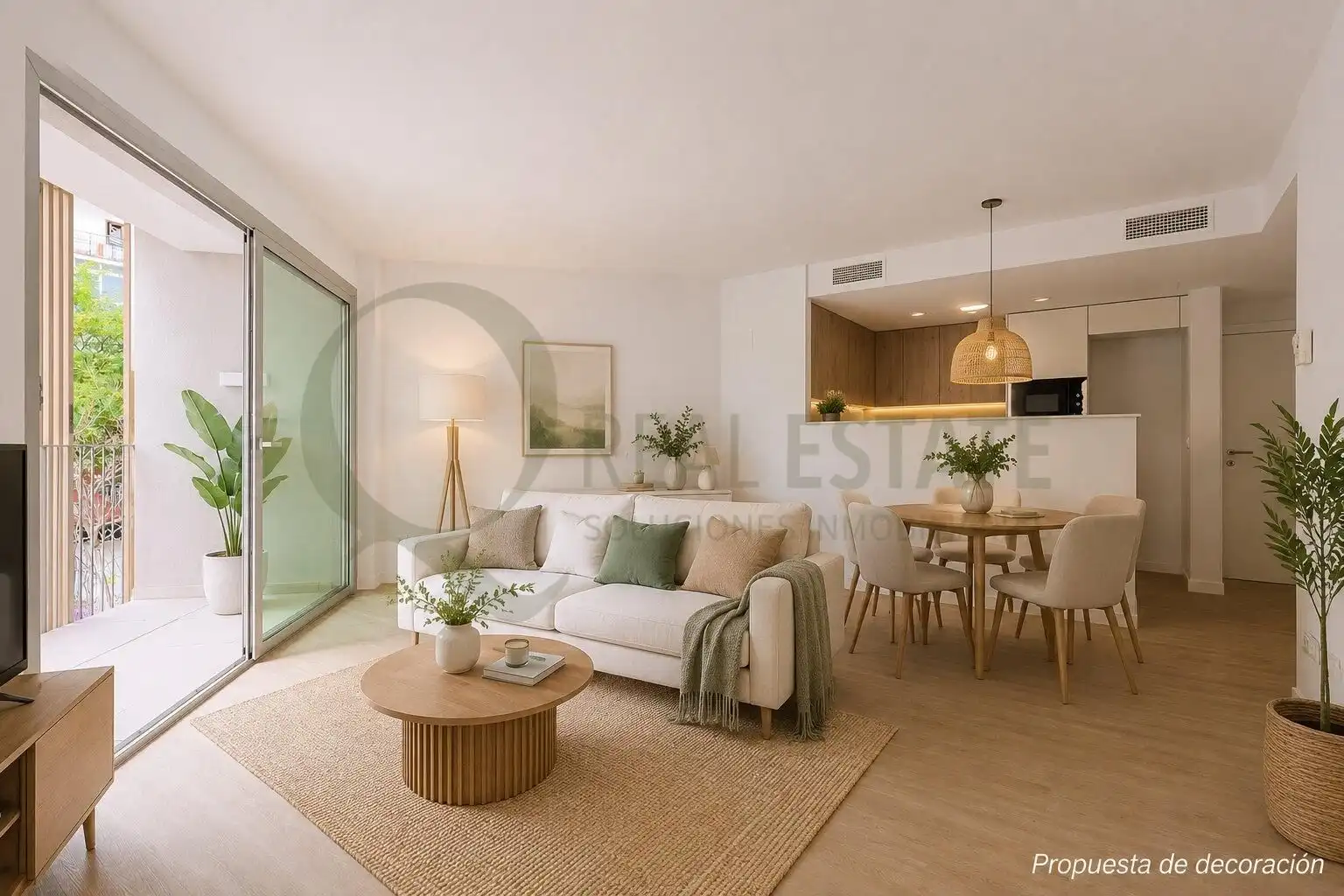 Wohnzimmer von Wohnung zum Verkauf in Alicante / Alacant mit Klimaanlage, Terrasse und Abstellraum