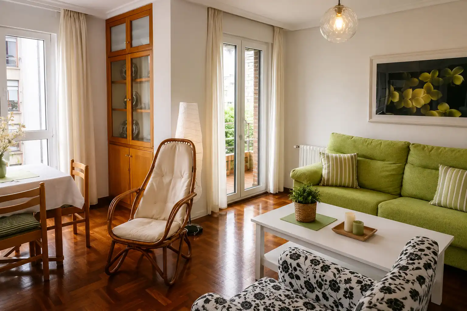 Wohnzimmer von Wohnung zur Miete in Santander mit Heizung, Terrasse und Möbliert