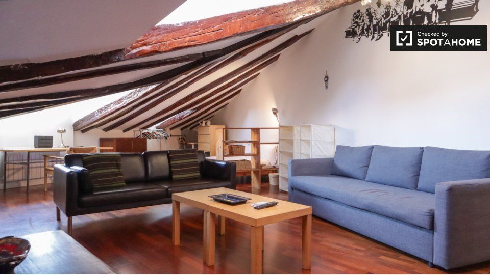Living room of Flat to rent in  Madrid Capital  with Air Conditioner, Heating and Furnished