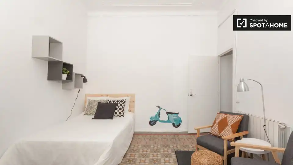 Bedroom of Flat for rent in Barcelona  with Air Conditioner, Heating and Furnished
