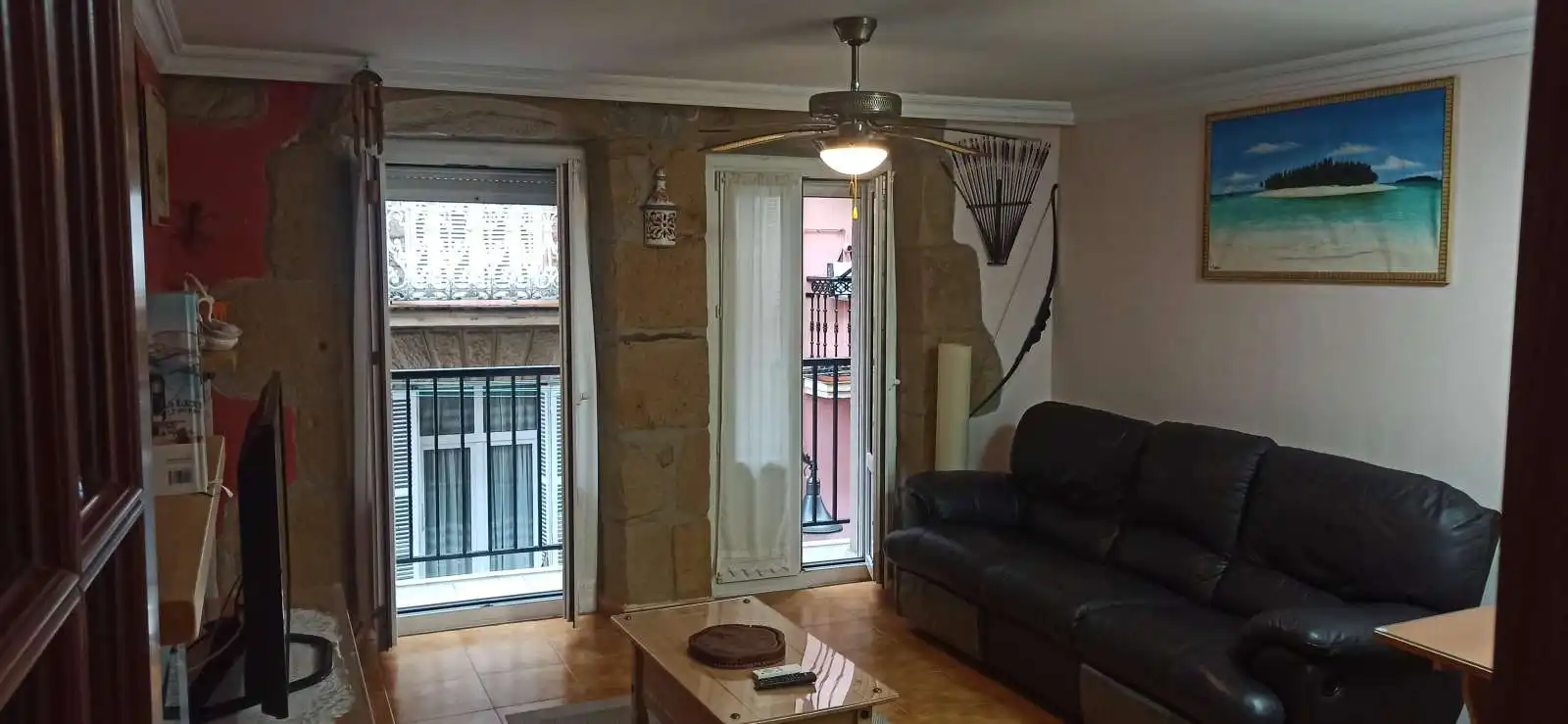 Wohnzimmer von Wohnungen zur untervermieten in Zarautz mit Klimaanlage, Heizung und Terrasse