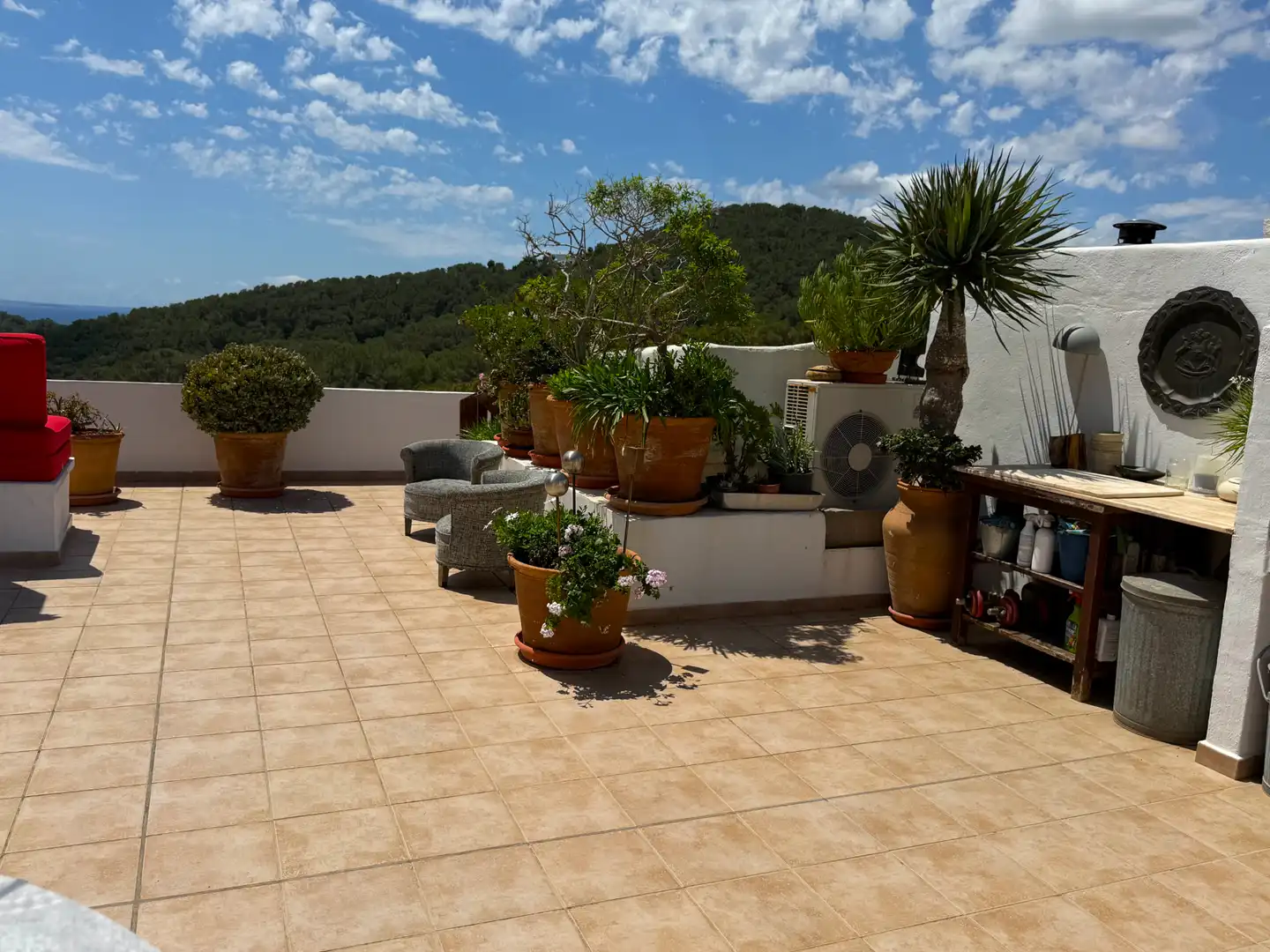 Terrasse von Dachboden zum Verkauf in Santa Eulària des Riu mit Klimaanlage, Heizung und Terrasse