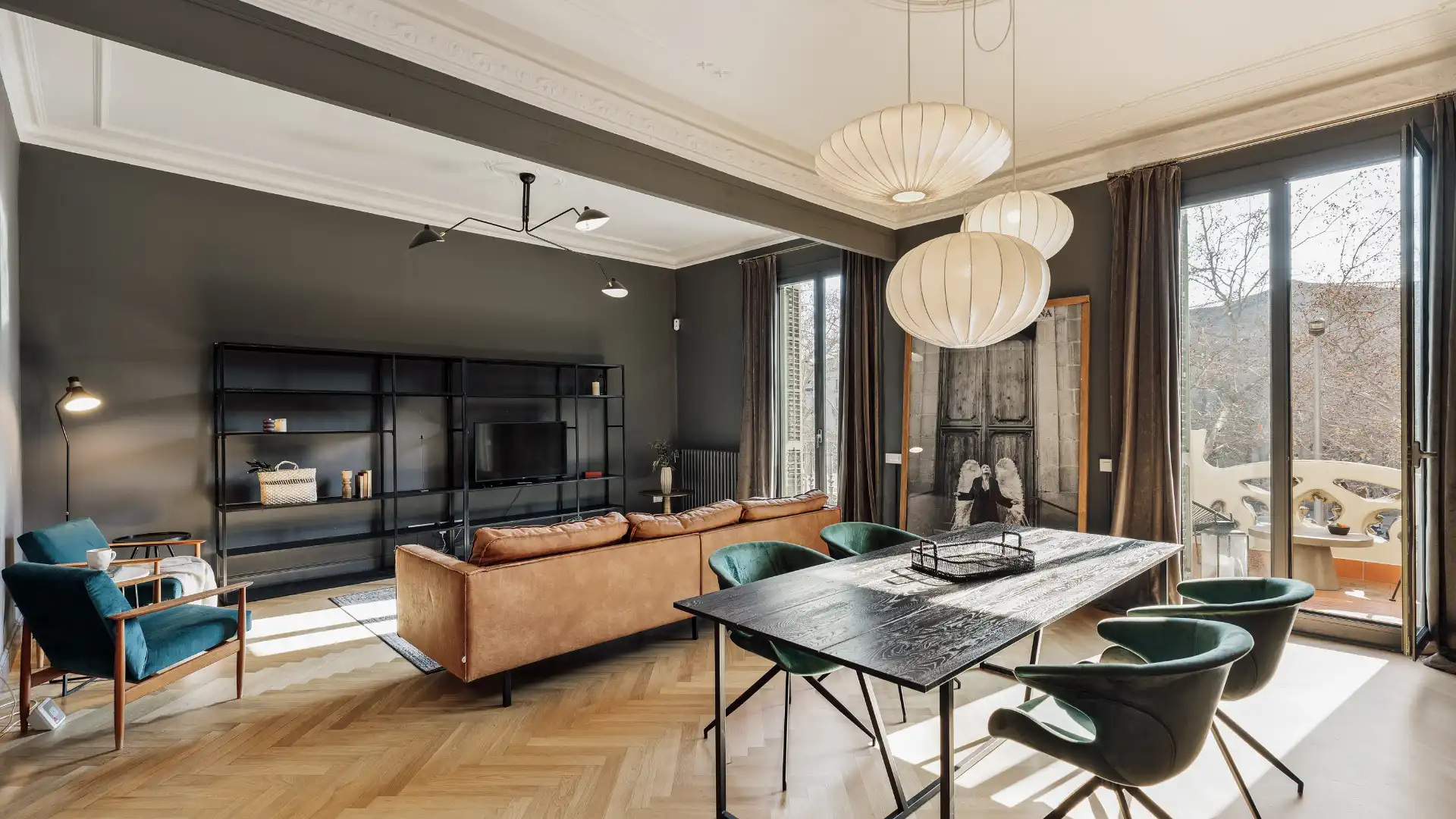 Sala d'estar de Apartament en venda en  Barcelona Capital amb Calefacció, Terrassa i Moblat