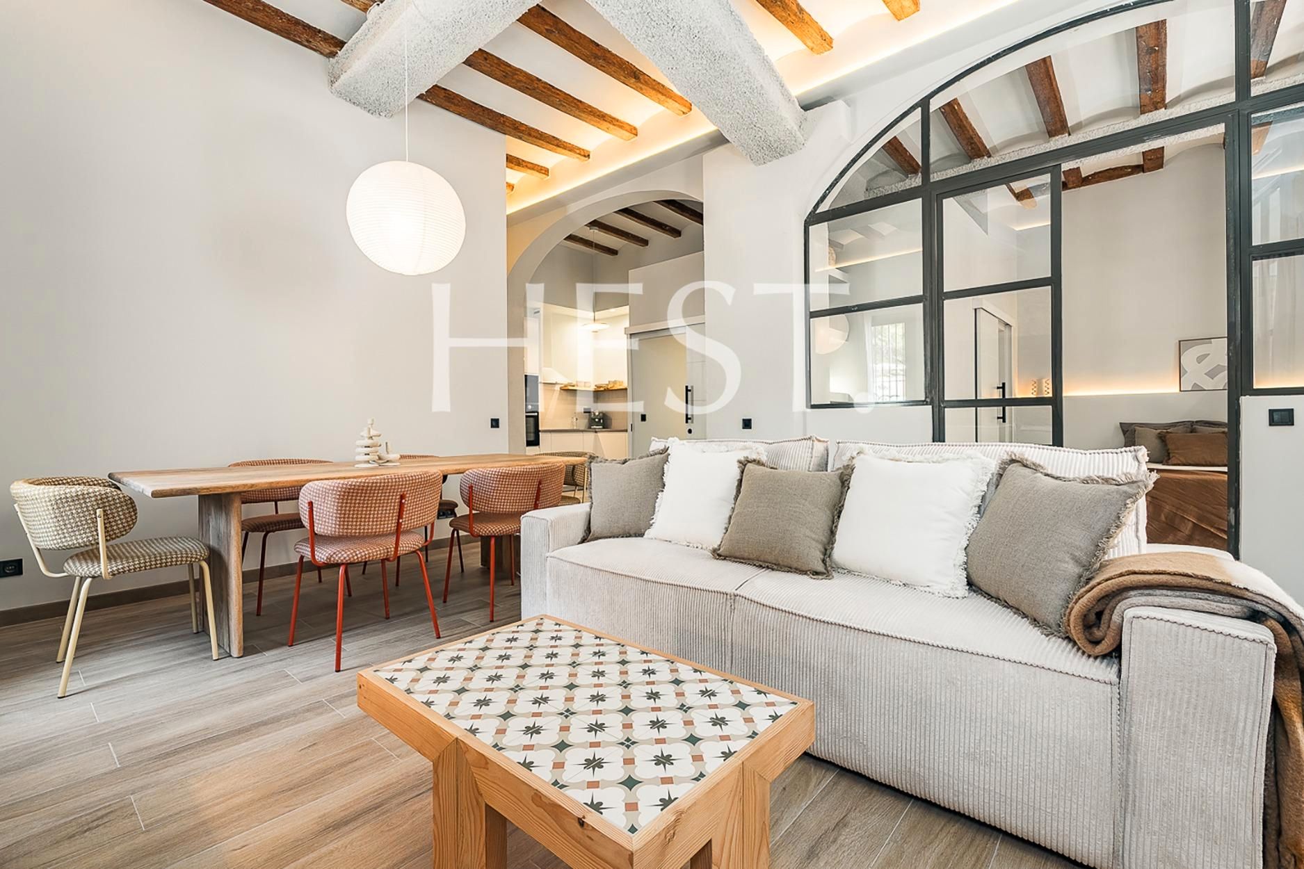 Sala d'estar de Pis en venda en  Barcelona Capital amb Aire condicionat, Calefacció i Parquet