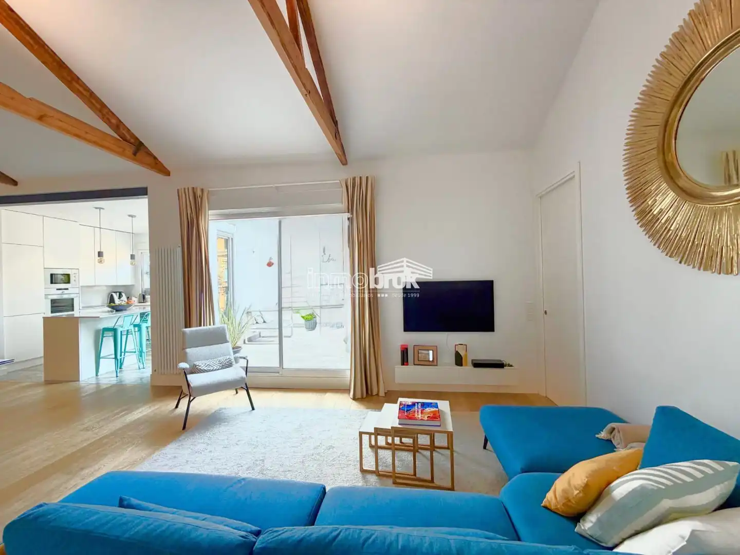 Wohnzimmer von Dachboden zur Miete in Madrid mit Terrasse und Abstellraum