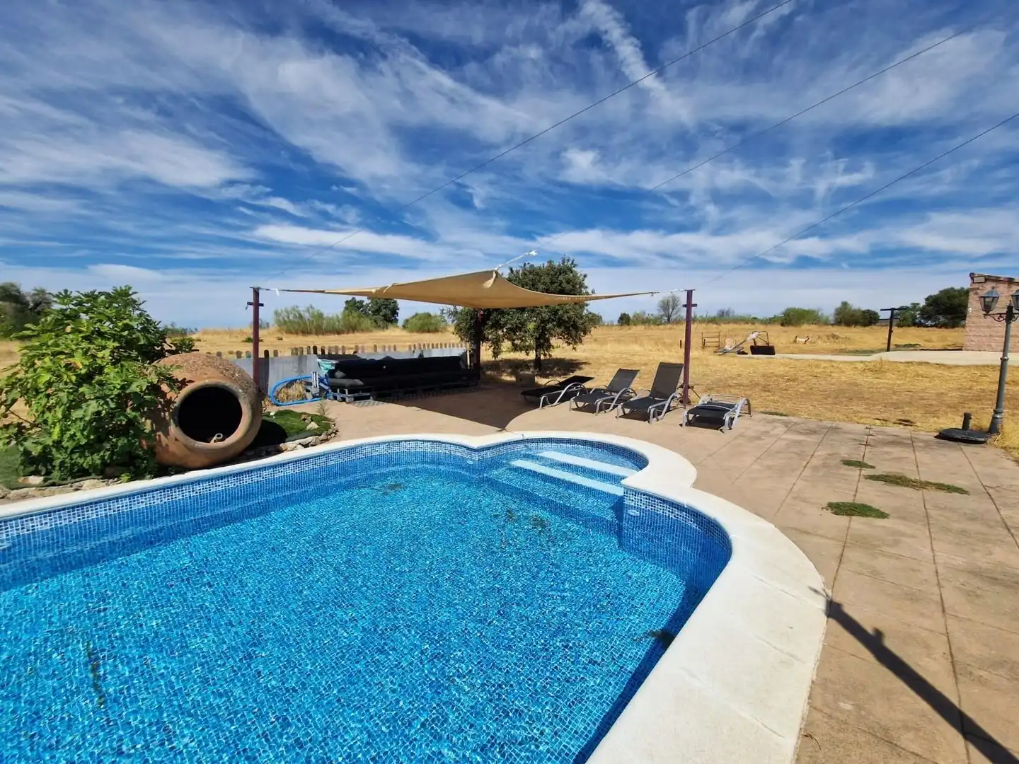 Swimming pool of Houses for sale in Oliva de Plasencia  with Air Conditioner, Heating and Private garden
