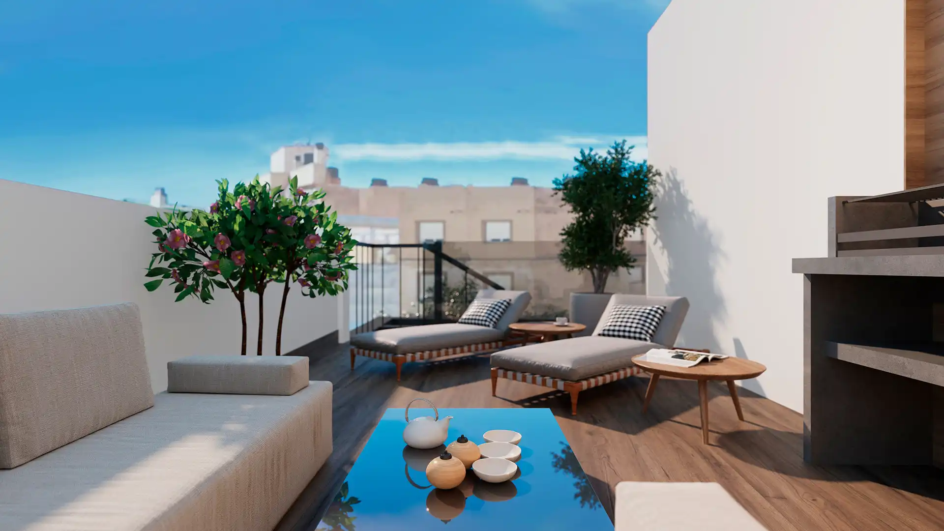 Terrace of Flat for sale in Torrevieja  with Air Conditioner, Heating and Private garden