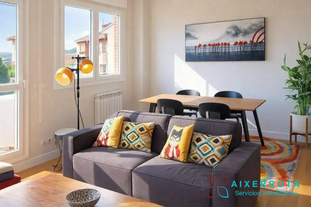 Wohnzimmer von Wohnung zum Verkauf in Leioa mit Heizung, Privatgarten und Terrasse