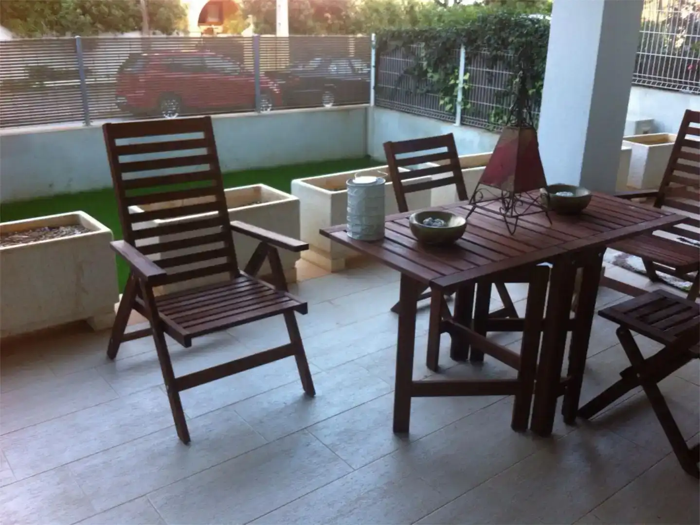 Terrasse von Wohnungen zur Miete in Santa Eulària des Riu mit Klimaanlage und Schwimmbad