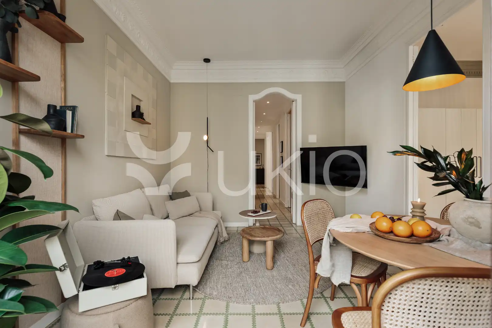 Sala de estar de Apartamento de alquiler en Barcelona con Aire acondicionado, Calefacción y Amueblado