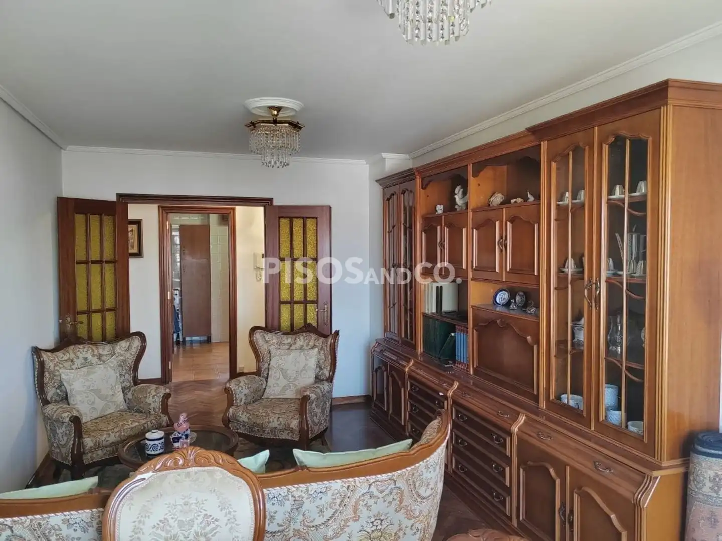 Sala de estar de Piso en venta en A Coruña Capital  con Calefacción, Trastero y Amueblado