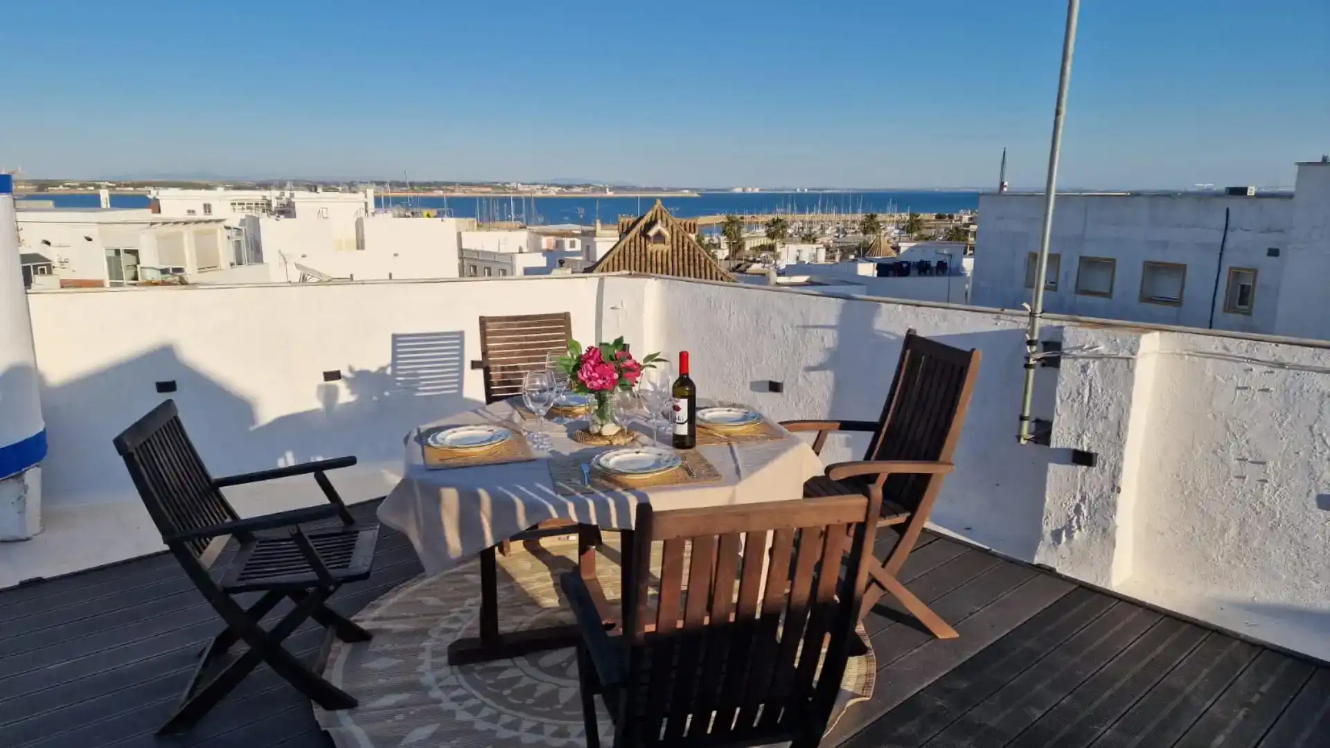 Terrace of Flat for rent in Rota  with Parquet flooring, Furnished and Washing machine