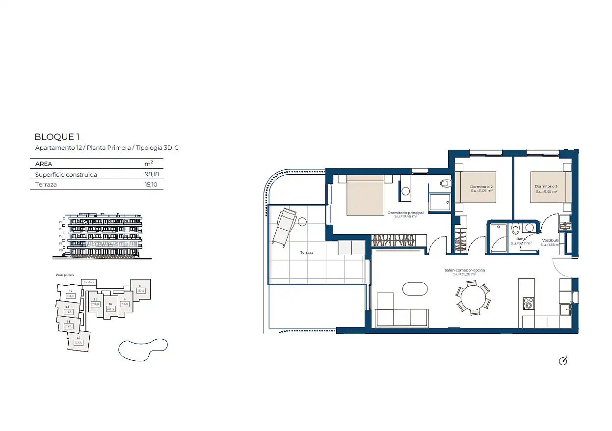 Apartament amb terrassa en venda a Campo de Murcia, imagen 10