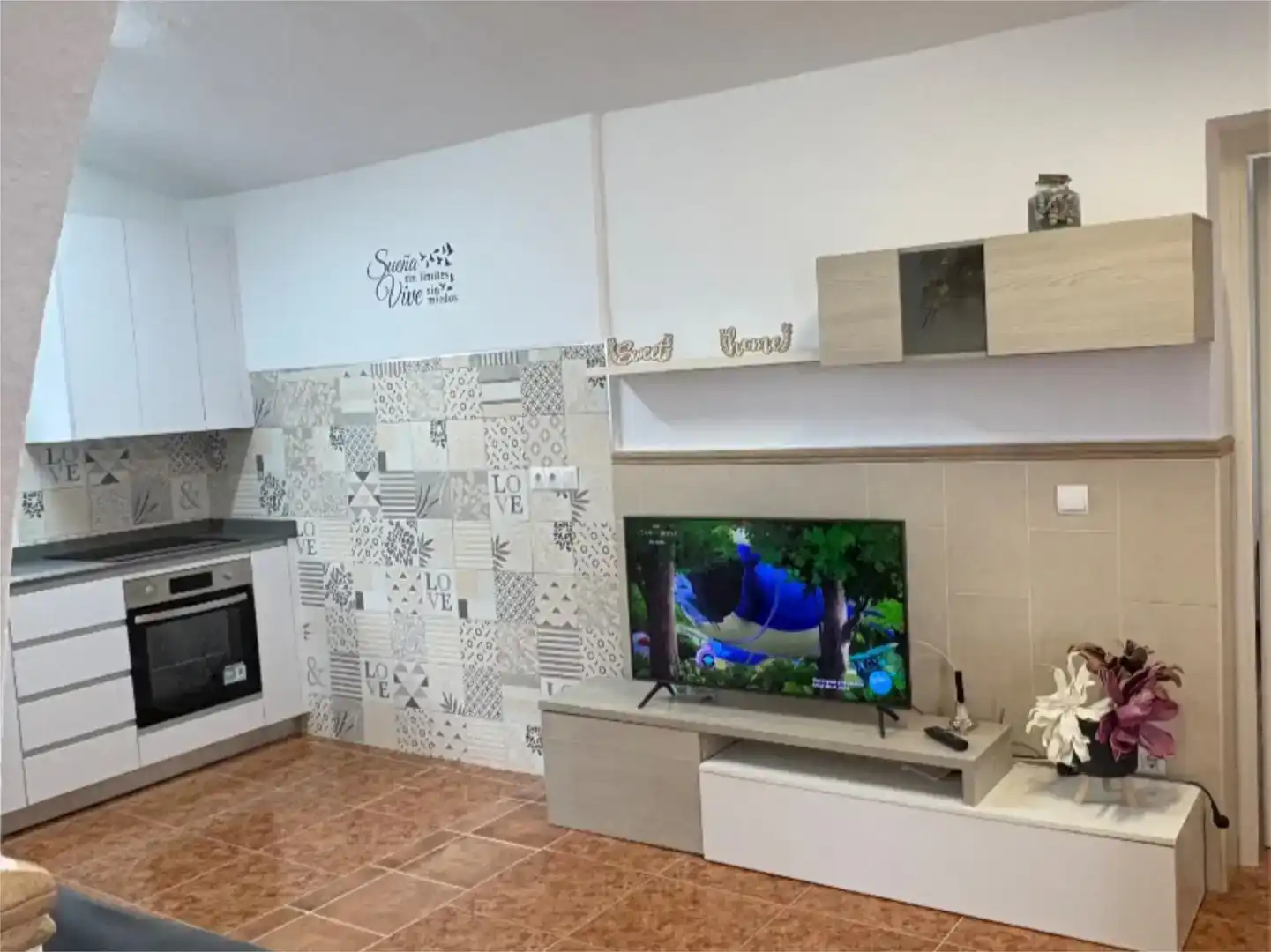 Sala de estar de Finca rústica de alquiler en Cómpeta, Málaga