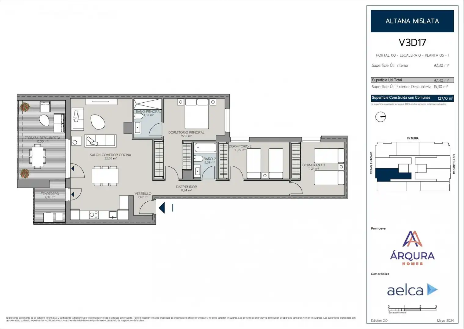Attic for sale in Mislata  with Air Conditioner, Heating and Terrace