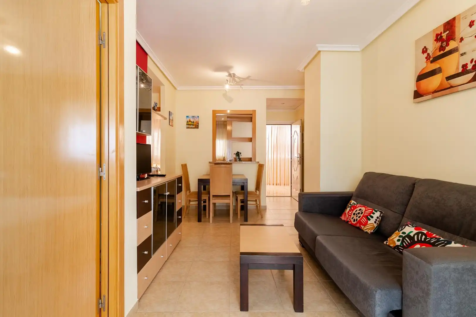 Sala d'estar de Apartament en venda en Oropesa del Mar / Orpesa amb Aire condicionat, Jardí privat i Terrassa