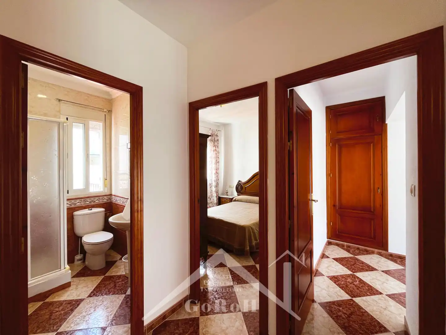 Habitación de Casa adosada en venta en Santa Olalla del Cala con Terraza, Trastero y Amueblado
