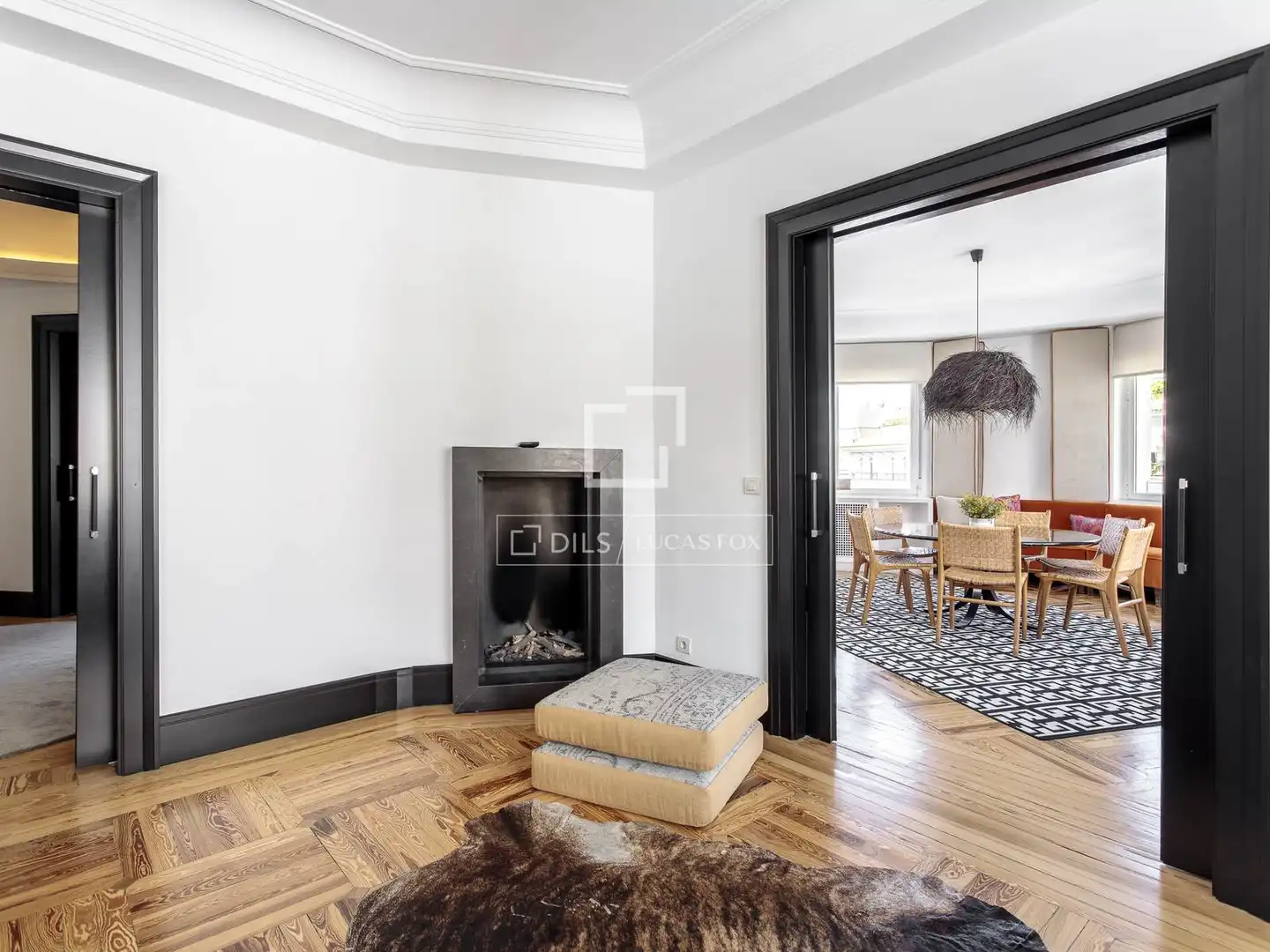 Wohnzimmer von Wohnung zur Miete in Madrid mit Klimaanlage, Heizung und Parkett
