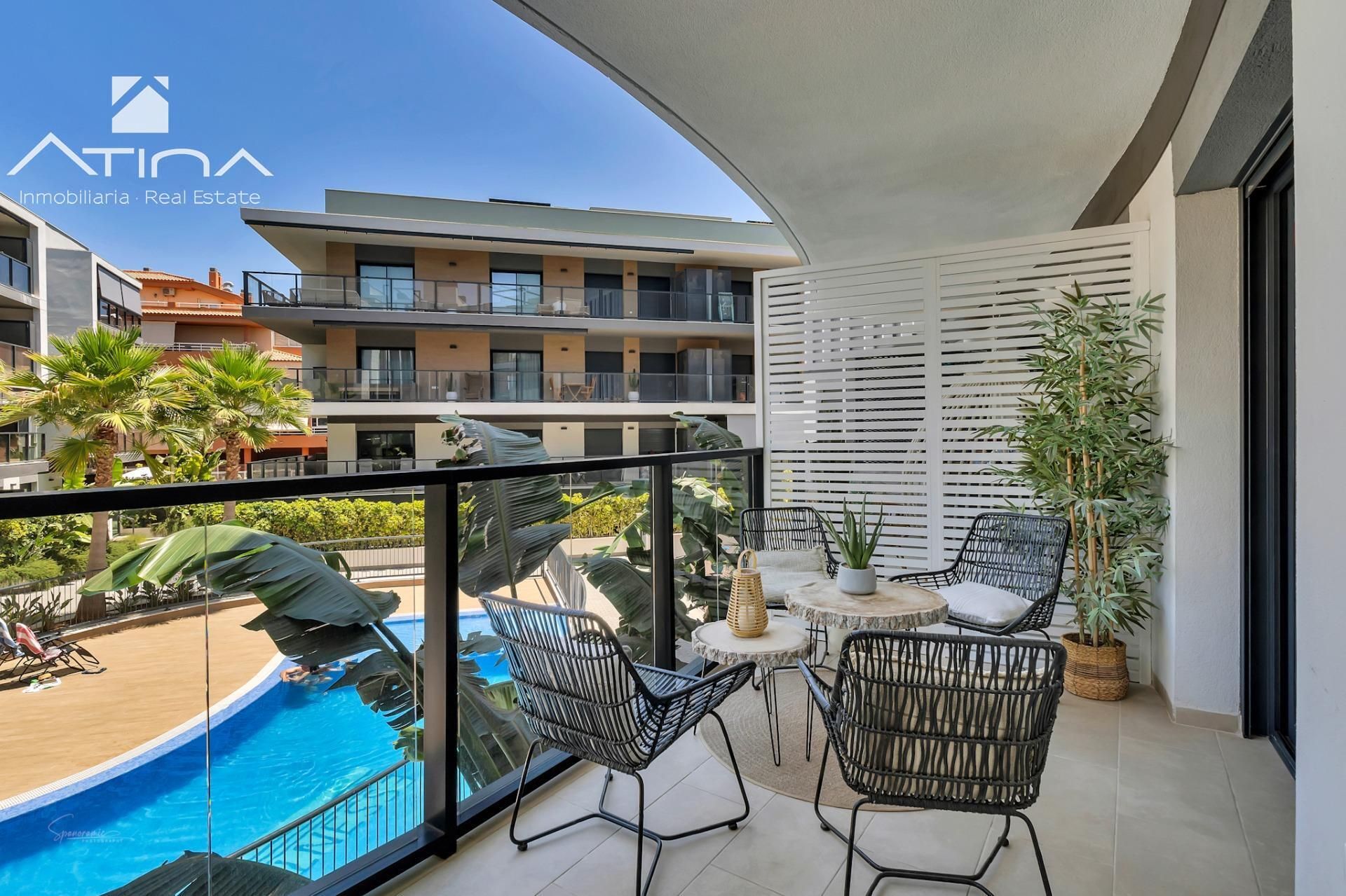 Terrasse von Wohnungen zum Verkauf in Jávea / Xàbia mit Klimaanlage, Privatgarten und Terrasse