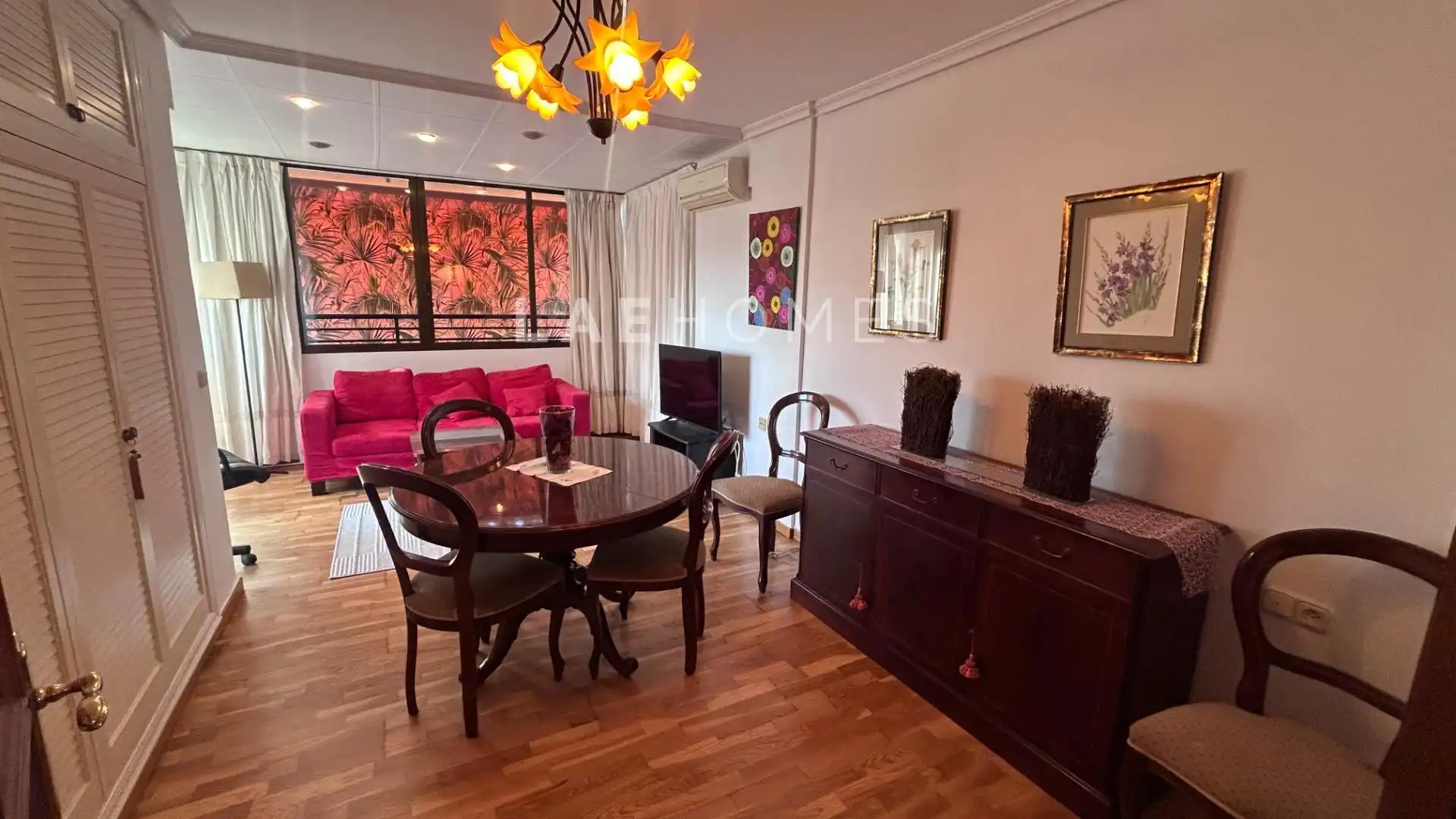 Dining room of Attic for rent in El Campello  with Air Conditioner, Parquet flooring and Furnished