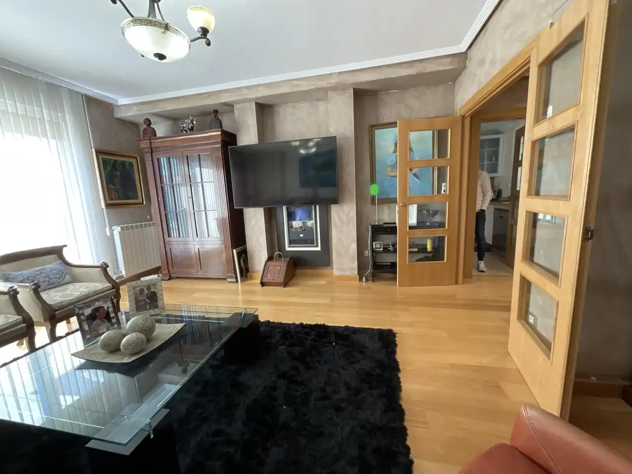 Sala d'estar de Casa adosada en venda en Cirueña amb Calefacció, Jardí privat i Parquet