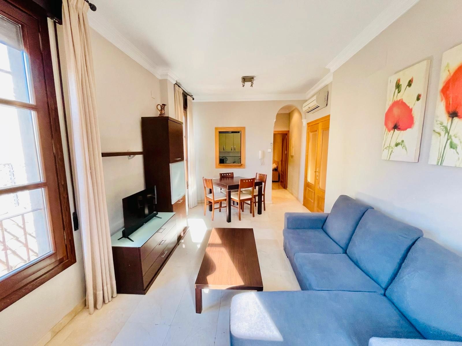 Living room of Flat for rent in  Granada Capital  with Air Conditioner, Heating and Furnished