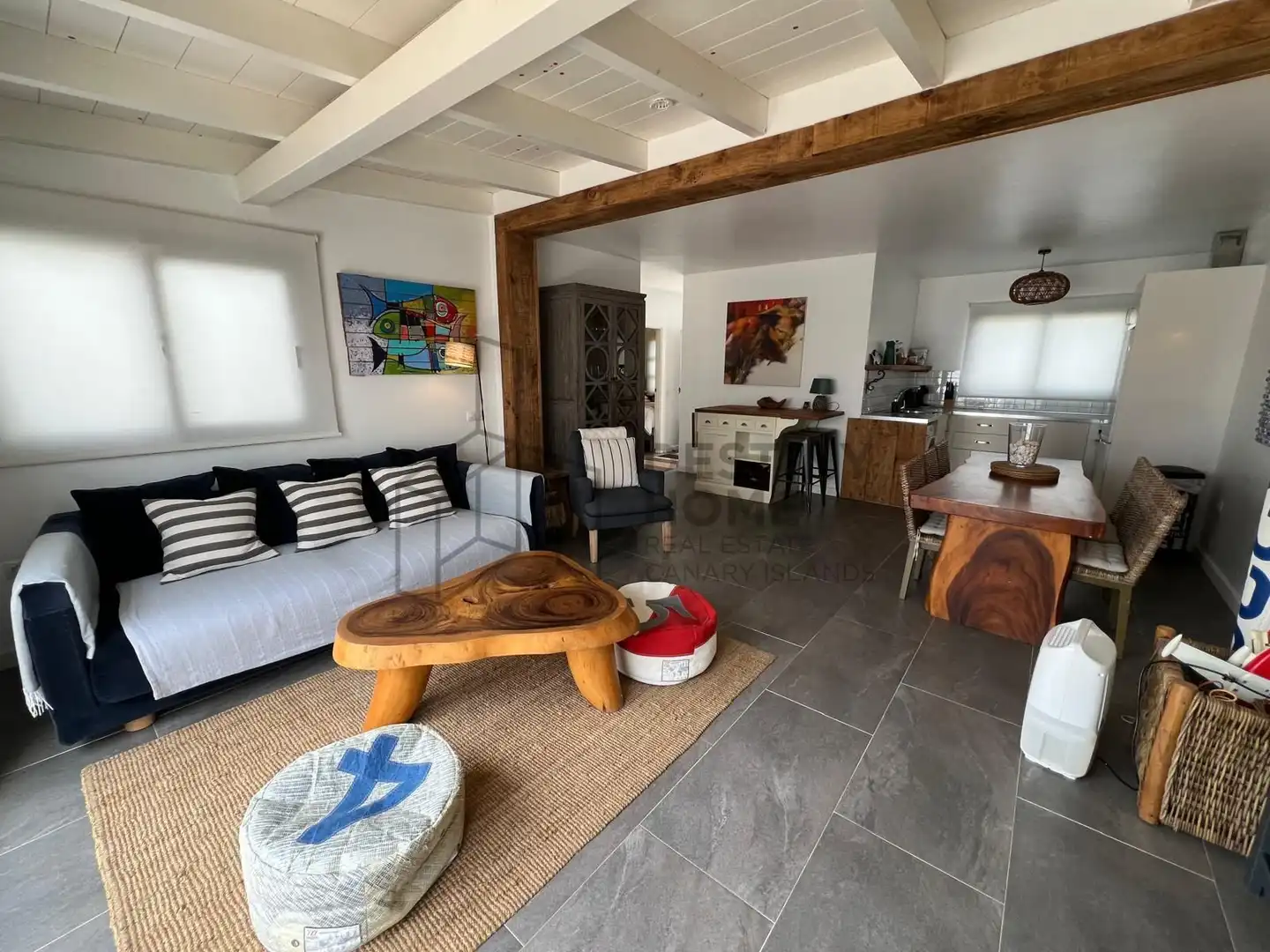 Sala d'estar de Casa adosada en venda en La Oliva amb Terrassa i Piscina comunitària