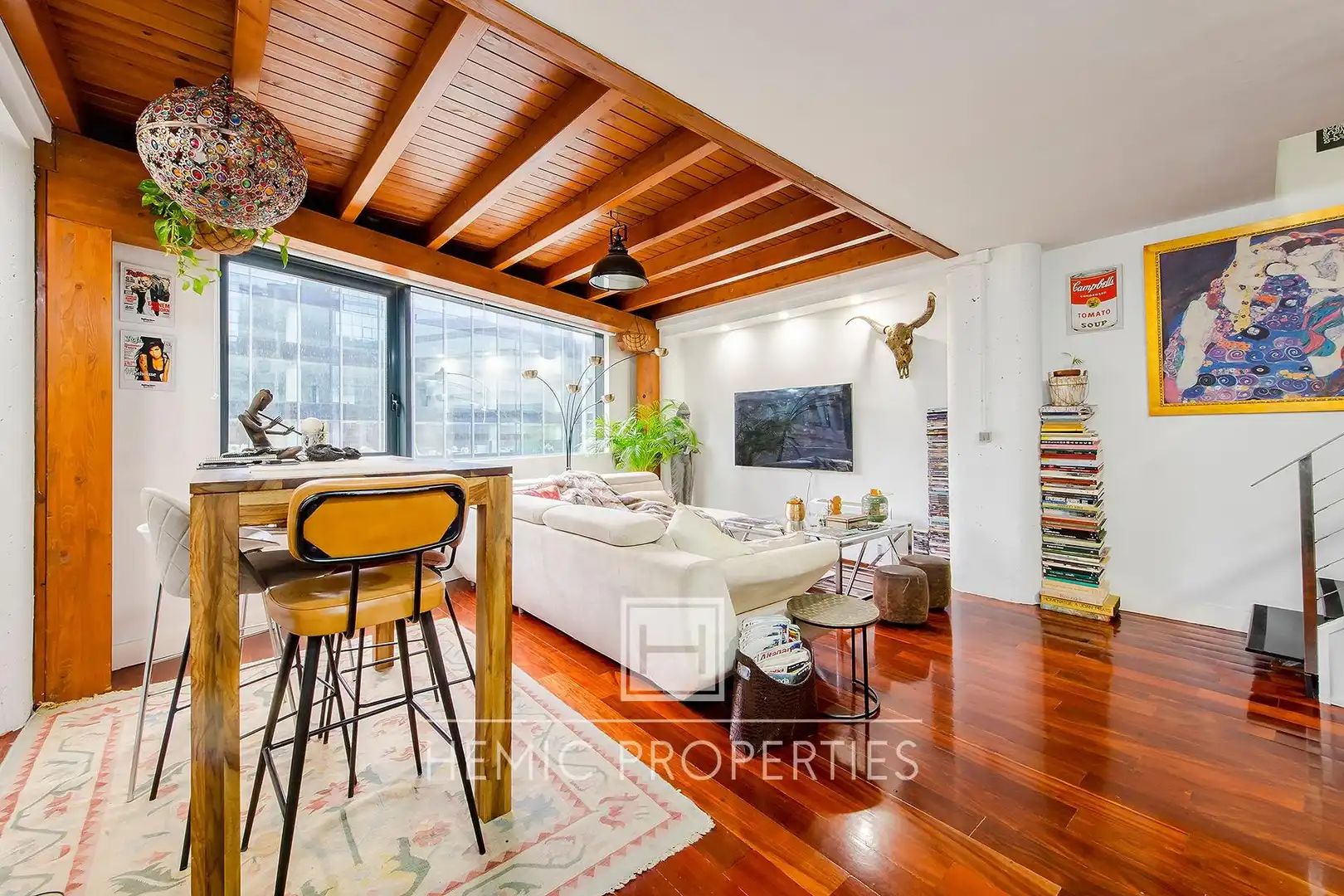 Wohnzimmer von Loft zum Verkauf in Madrid mit Heizung, Parkett und Gemeinschaftspool