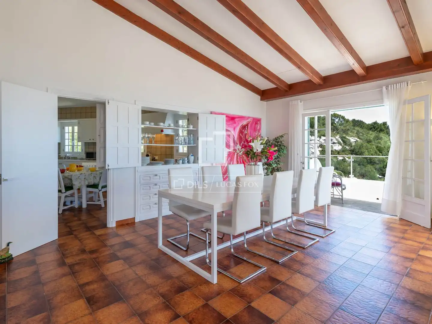 Menjador de Casa o xalet en venda en Es Migjorn Gran amb Aire condicionat, Jardí privat i Terrassa