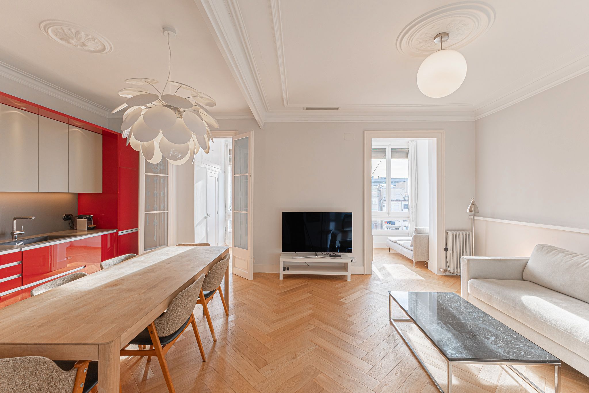 Sala d'estar de Pis en venda en  Barcelona Capital amb Aire condicionat, Calefacció i Parquet