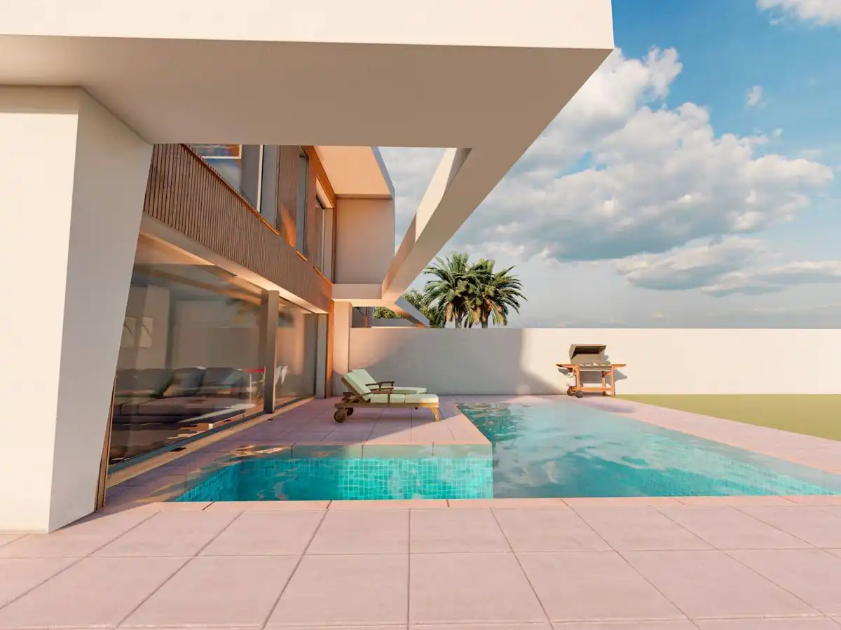 Swimming pool of Detached homes for sale in Santa Pola  with Air Conditioner, Private garden and Terrace