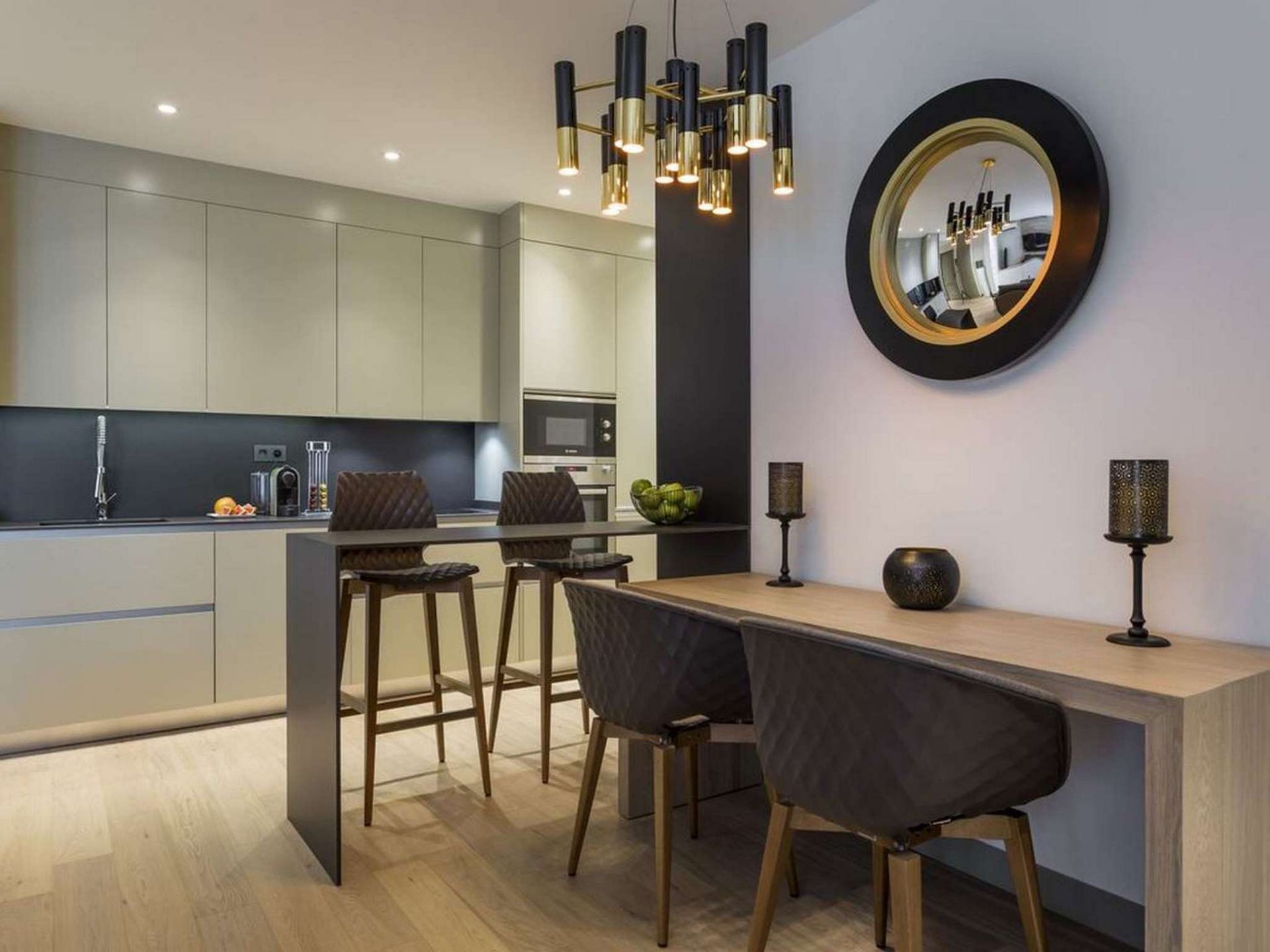 Cocina de Piso de alquiler en Badalona con Aire acondicionado, Amueblado y Microondas